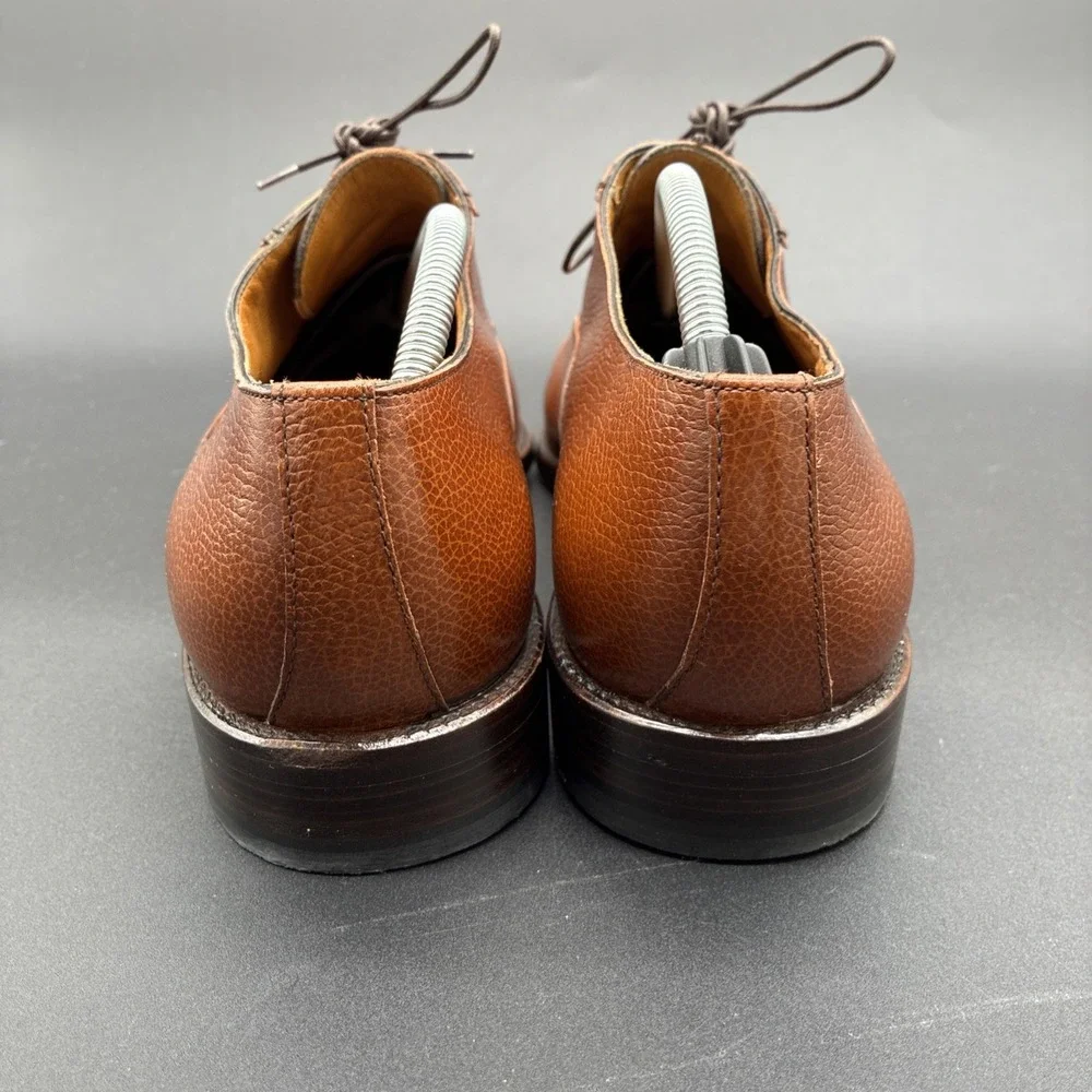 Moreschi Cap Toe Oxford Dress Shoes Men's 11.5 Brown Pebbled Leather Italy